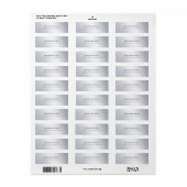 Silver Moderne Eenvoudige Design Elegant Sjabloon  Etiket (Full Sheet)