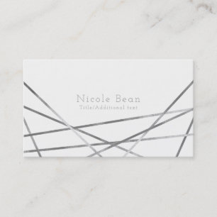 Silver Moderne geometrische lijnen Glam Custom Chi Visitekaartje