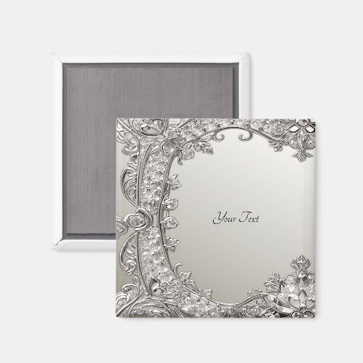 Silver  Moderne magneet (Voorkant / Achterkant)