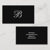 Silver Monogram B-visitekaartjes Visitekaartje (Voorkant / Achterkant)