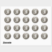 Silver Monogram C Envelope Seal Ronde Sticker (Vel)