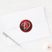 Silver Monogram D Envelope Seal Ronde Sticker (Envelop)