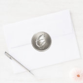 Silver Monogram E Envelope Seal Ronde Sticker (Envelop)