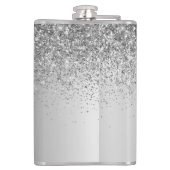Silver Monogram Glitter Sparkle Girly Script Heupfles (Achterkant)