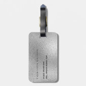 Silver monogram initiaal name script bagagelabel (Achterkant verticaal)