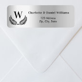 Silver monogram initiaal retouradres etiket