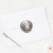 Silver Monogram K Envelope Seal Ronde Sticker (Envelop)