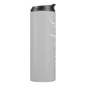Silver Monogram modern script Thermal Tumbler Thermosbeker (Gedraaid links)