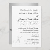 SILVER MONOGRAM WEDDING INVITATION SJABLOON KAART (Voorkant / Achterkant)