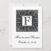 Silver Monogrammed Celtic Wedding Uitnodiging (Voorkant)