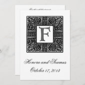 Silver Monogrammed Celtic Wedding Uitnodiging (Voorkant / Achterkant)