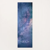 Silver Moon Phases, Paarse Galaxy Yoga Mat (Achterkant)
