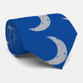 Silver Moon Sliver sur Cravate bleu (Roulé)