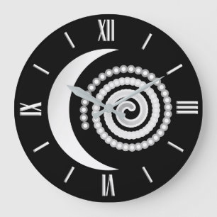 Silver Moon Spiral Grote Klok