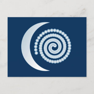 Silver Moon Spiral op donkerblauw Briefkaart