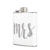 Silver Mrs. flask, glitter font Heupfles (Links)