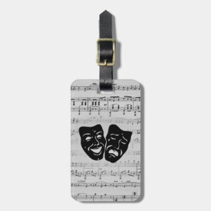 Silver Music- en Theater-maskers Bagagelabel