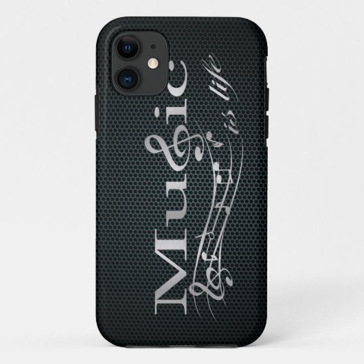 Silver Music is Life met Metal Mesh Case-Mate iPhone Case (Achterkant)