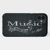Silver Music is Life met Metal Mesh Case-Mate iPhone Case (Achterkant (horizontaal))