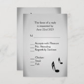 Silver Music Wedding Menu Choice RSVP (Voorkant / Achterkant)