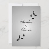 Silver Music Wedding Theme Uitnodiging (Achterkant)