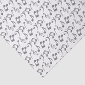 Silver Muzieknoten Weefpapier Tissuepapier (Detail)