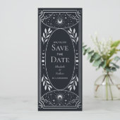 Silver Mystical Sun Moon Tarot Kaart Save the Date (Staand voorkant)