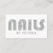 Silver Nails Glitter drukt Typografie Nail Tech op Visitekaartje (Voorkant)