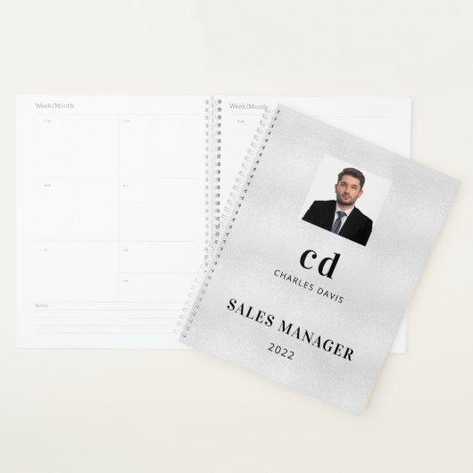 Silver name initialen fotobusiness planner (Display)