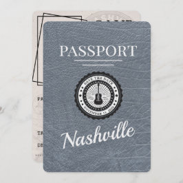 Silver Nashville Passport Bewaar de datum Save The Date