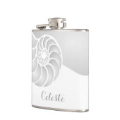 Silver Nautilus Shell met het Monogram van de Doua Heupfles (Links)