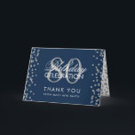 Silver Navy Blue 80th Birthday Merci Parties scint<br><div class="desc">Elégante fête d'anniversaire 80e Argent Faux Parties scintillant Confetti modèle bleu marine. Facile à utiliser et facile à personnaliser. Commandez aujourd'hui !</div>