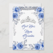 Silver Navy Blue Quinceanera Kaart (Achterkant)