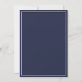 Silver navy blue typografie initialen bruiloft kaart (Achterkant)