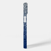Silver Navy Glitter Ombre Personalized Case-Mate iPhone Case (Achterkant / Rechts)
