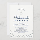 Silver & Navy | Invitation au dîner de répétition (Devant)