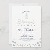 Silver & Navy | Invitation au dîner de répétition (Devant)