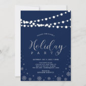 Silver & Navy | Modern Corporate Holiday Party Kaart (Voorkant)