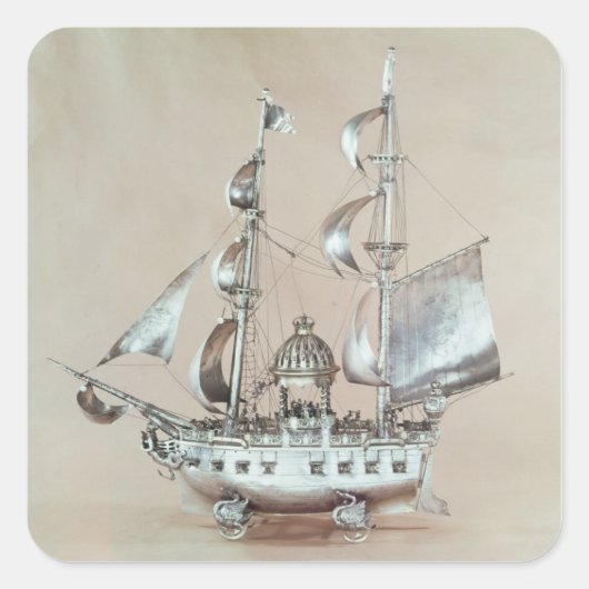 Silver Nef Vierkante Sticker (Voorkant)