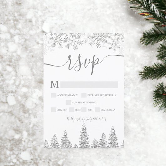 Silver neigeux marine Noël hiver rsvp