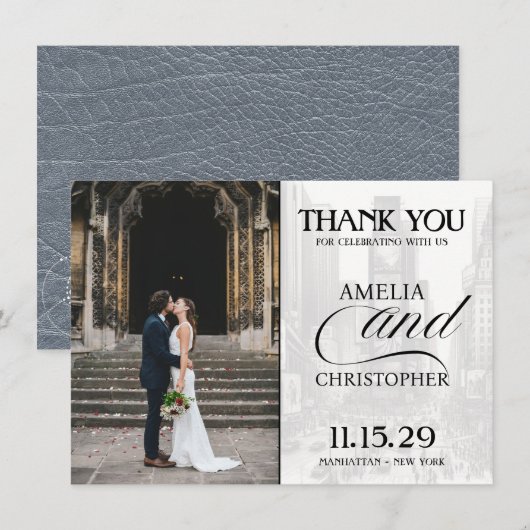 Silver New York City Passport Bedankkaart (Voorkant / Achterkant)