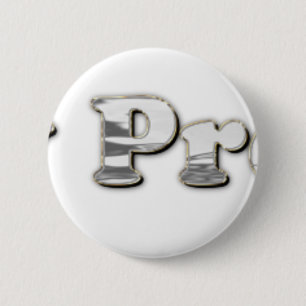 Silver Niet mijn President Ronde Button 5,7 Cm