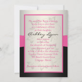 Silver noir rose Ribbon Sweet 16 Invitations (Dos)