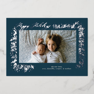 Silver Nostalgisch Ornament Garland Vakantie Folie Feestdagenkaart