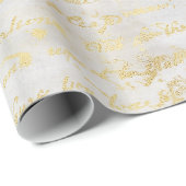 Silver Old Gold Handwriting Cadeaupapier (Rol Hoek)