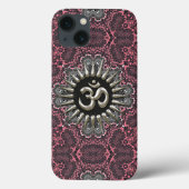 Silver Om roze Damask Case-Mate iPhone Case (Achterkant)