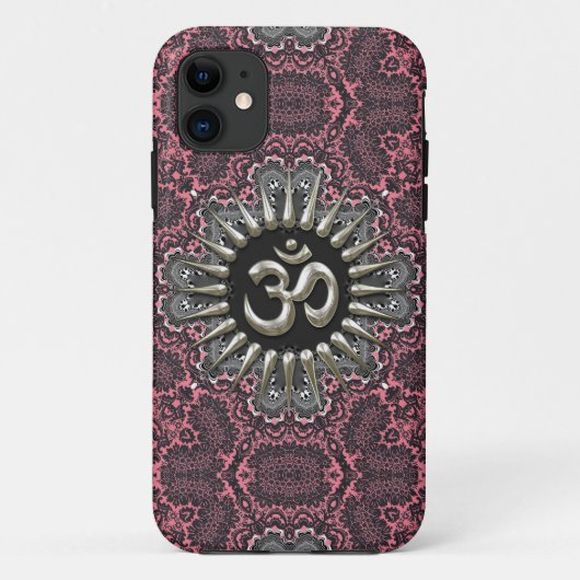 Silver Om Roze Damask iPhone 5 Case-Mate iPhone Case (Achterkant)