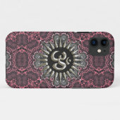 Silver Om Roze Damask iPhone 5 Case-Mate iPhone Case (Achterkant (horizontaal))