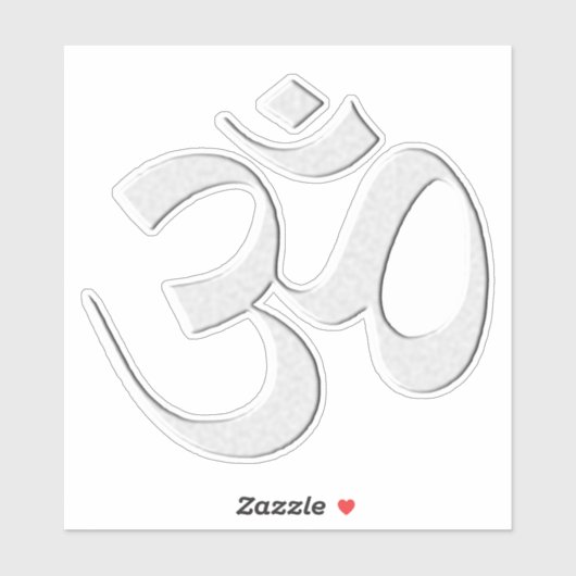 Silver Om  Sticker (Vel)