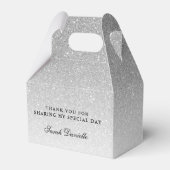 Silver Ombre Glitter Script Bedankt Bedankdoosjes (Achterkant)